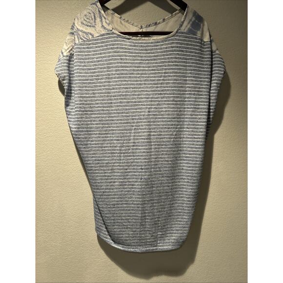 Chicos Top Womens Large Gauzy Linen Blend Blue Boho Beach Cruise Resort Oversize - Picture 9 of 9